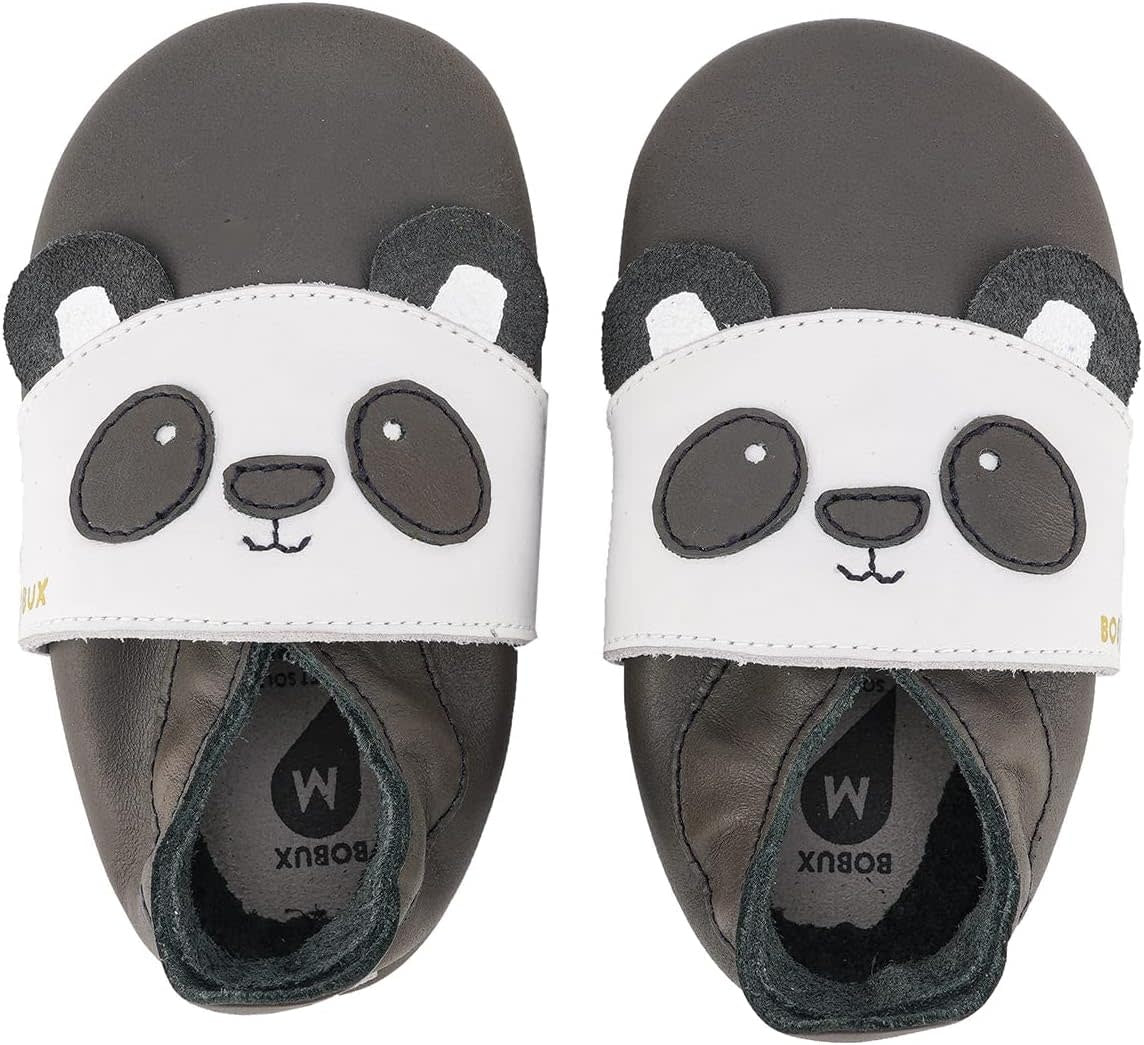 Chaussons en cuir souple Panda