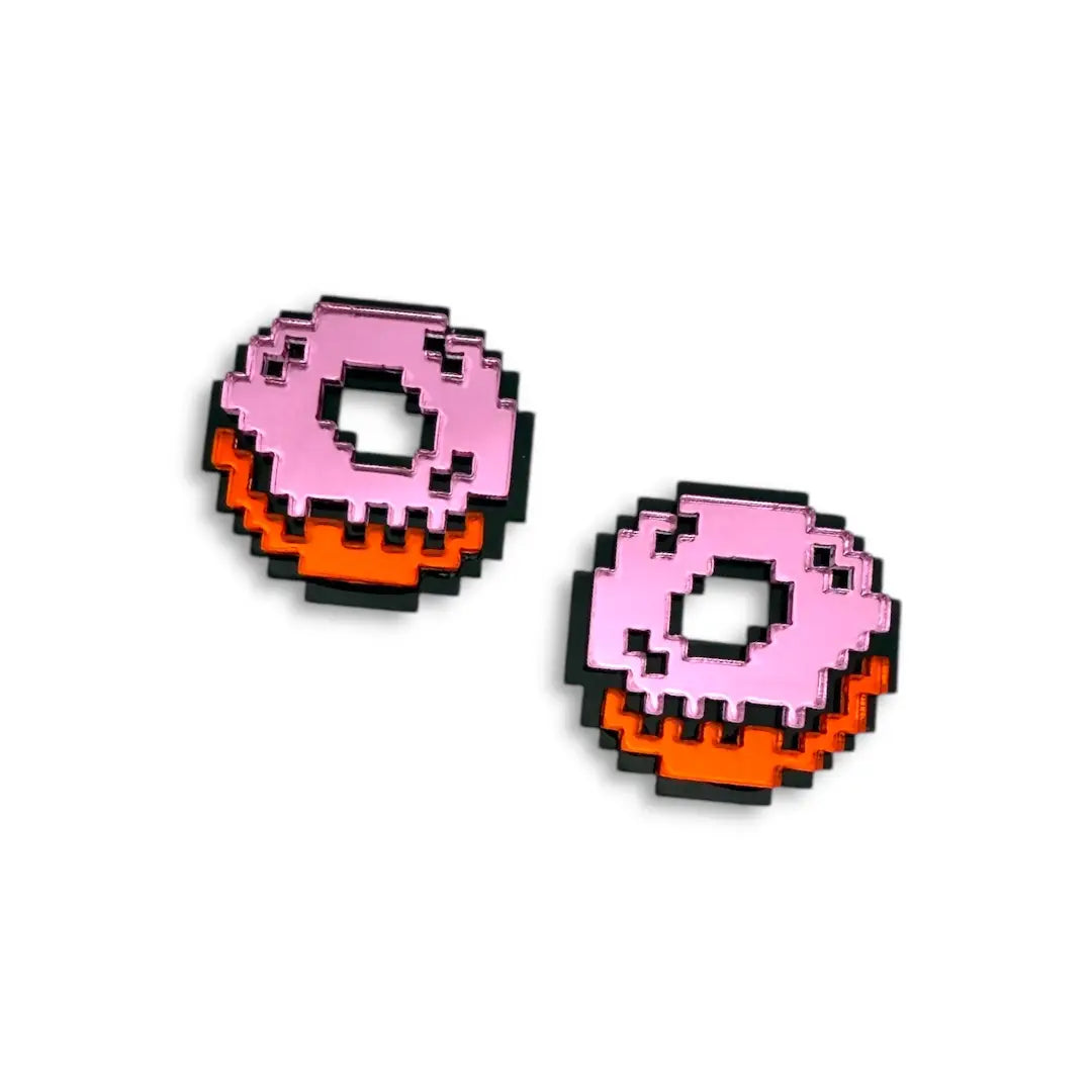Pixel Donut Earrings
