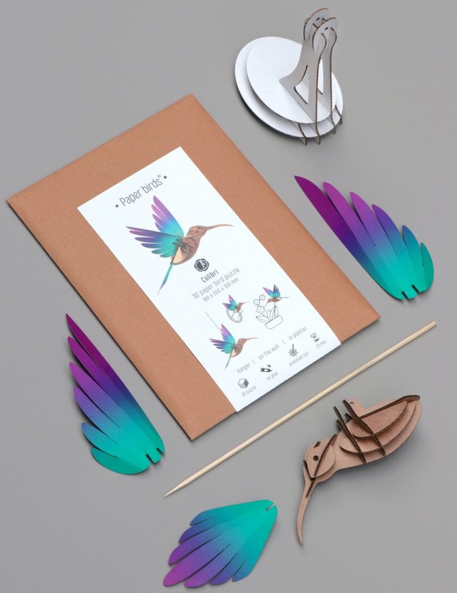 Colibri en Papier - Violet/vert