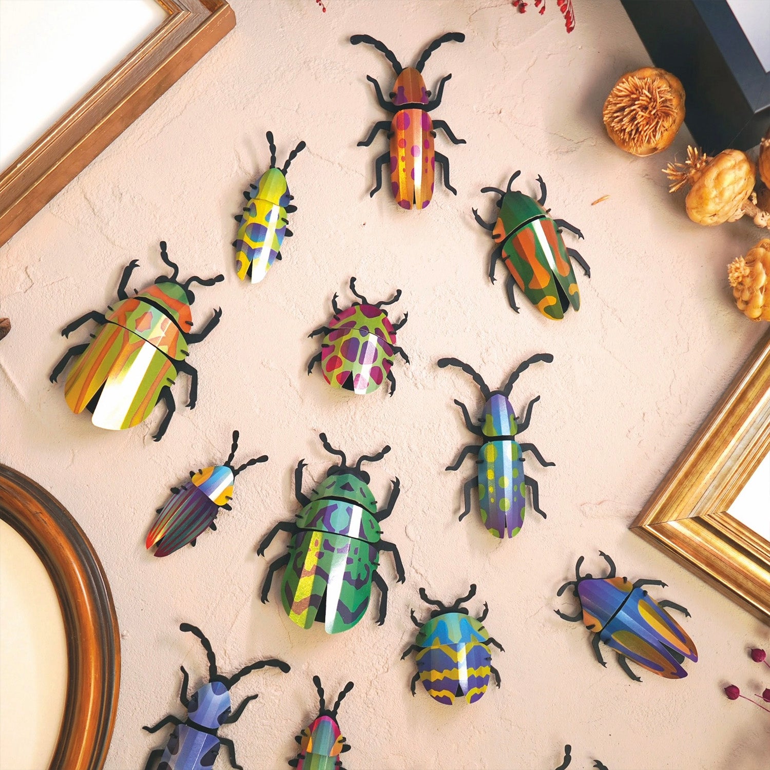 Ensemble de Coléoptères en Papier - Mélange Orange