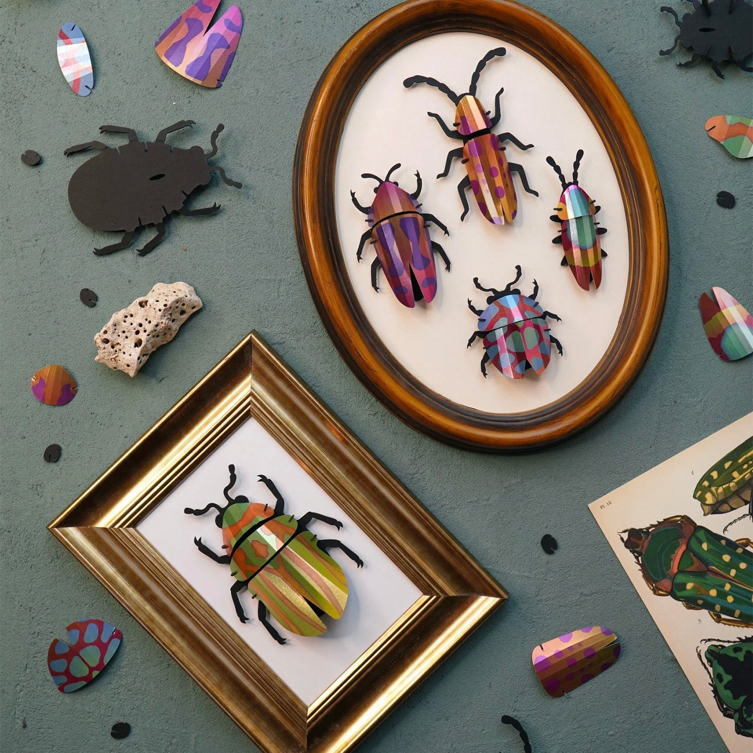 Ensemble de Coléoptères en Papier - Mélange Orange