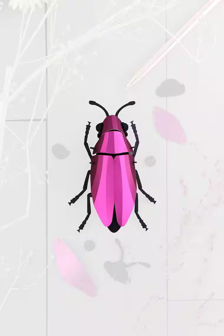 Scarabée Bijoux en Papier - Rose Métal