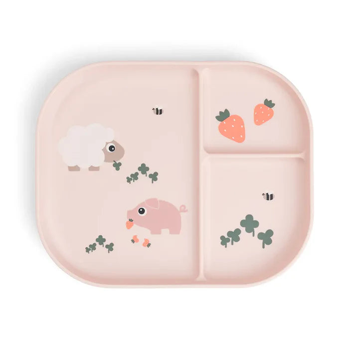 Assiette Compartimentée Foodie Tiny Farm - Rose
