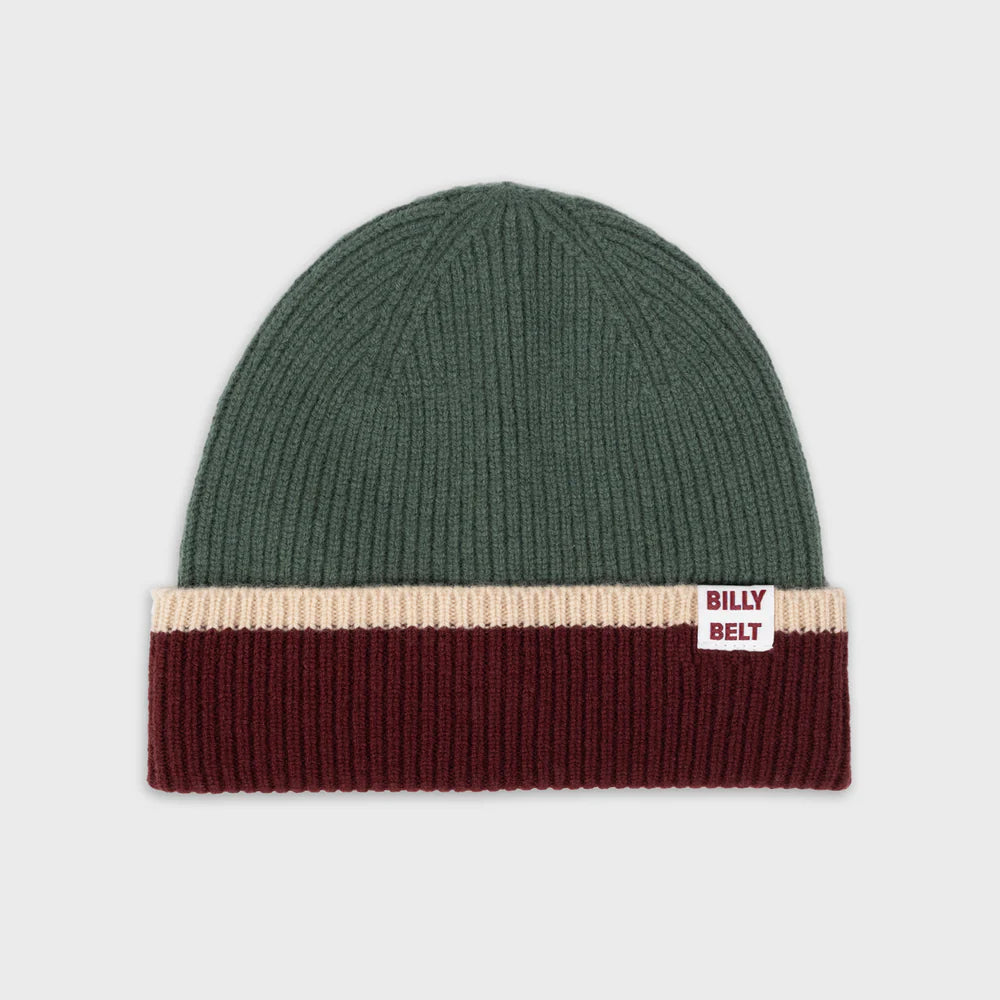 Bonnet en laine - Kaki, bordeaux et beige
