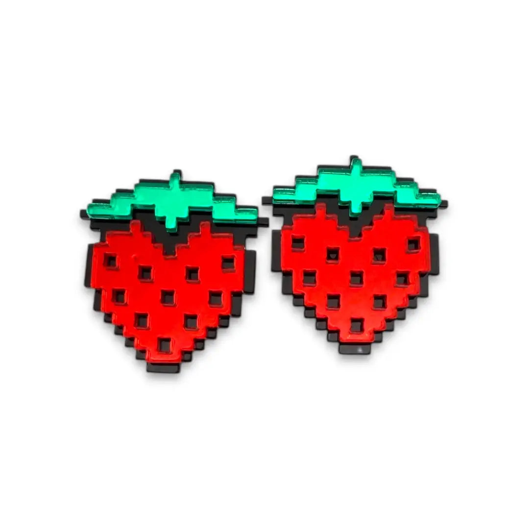 Pixel Strawberry Earrings