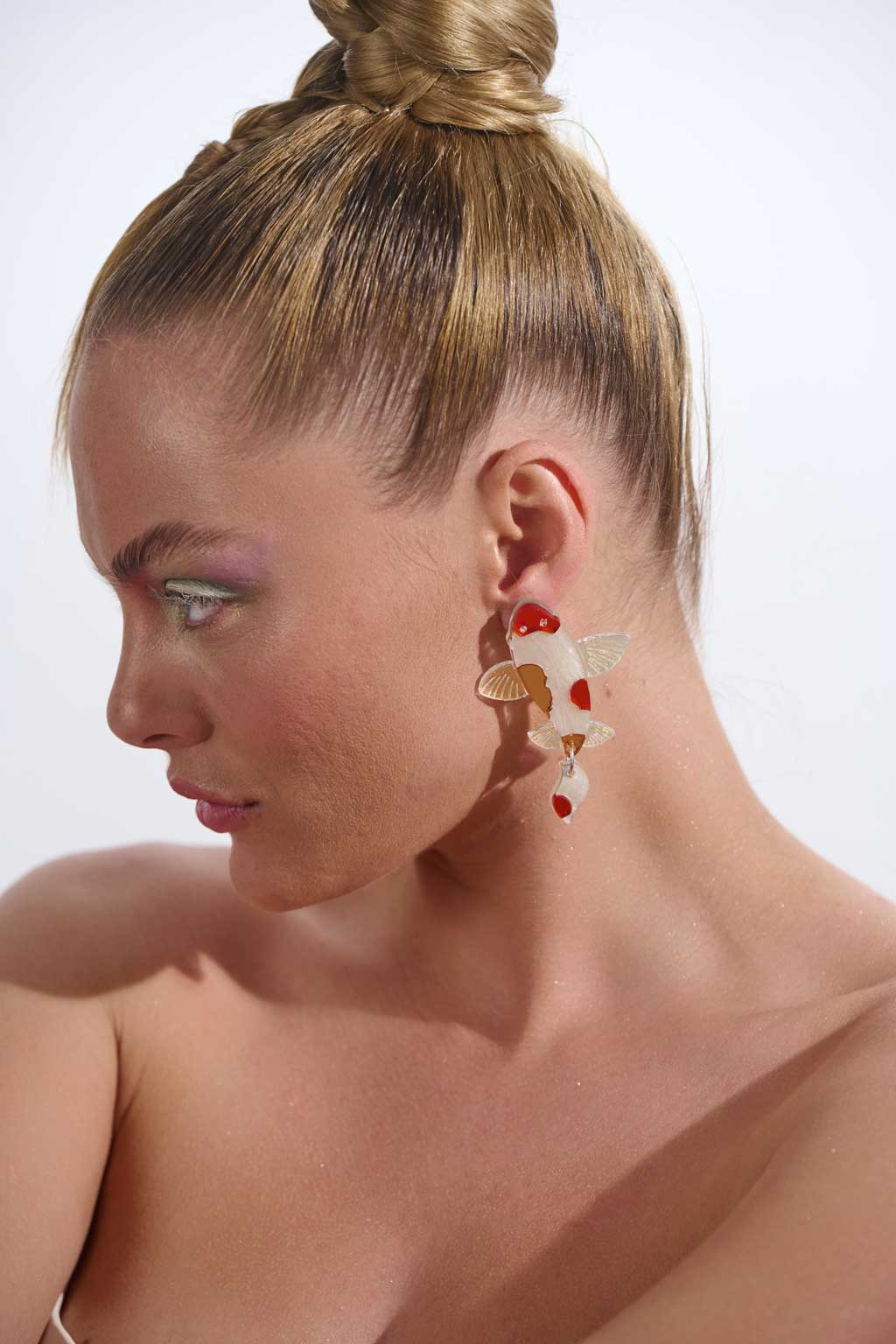 White Koi Fish Earrings