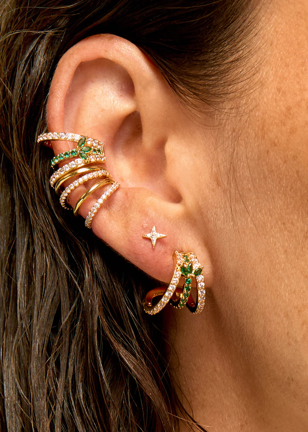 Boucles d'Oreilles Malia Or Green