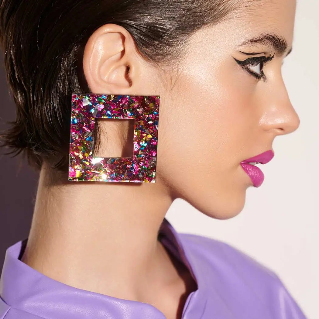 Vierkante Pegazus-oorbellen