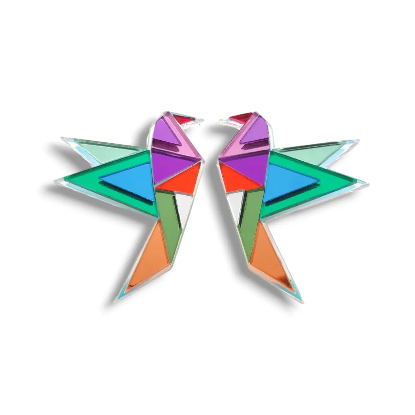 Origami vogel oorbellen