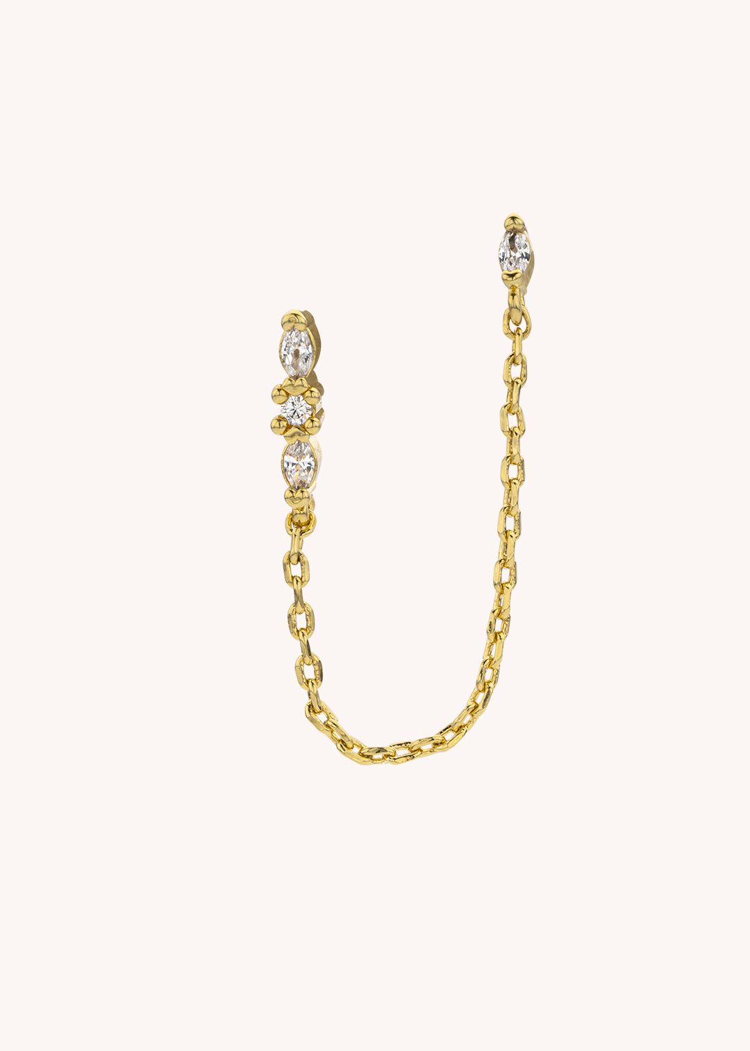 Trilogy Chain Single Earrings