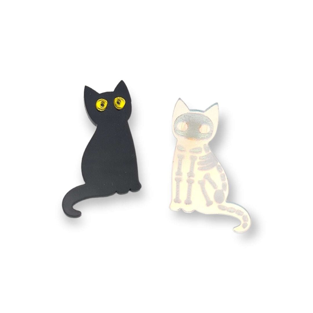Cat and Ghost Earrings