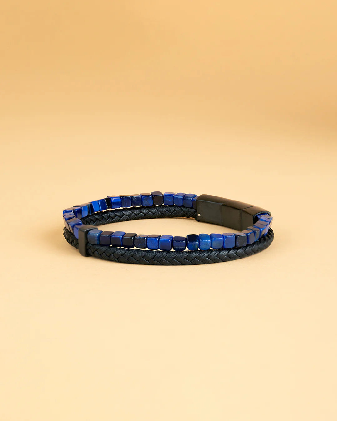 Bracelet Double Cuir & Pierre Sodalite