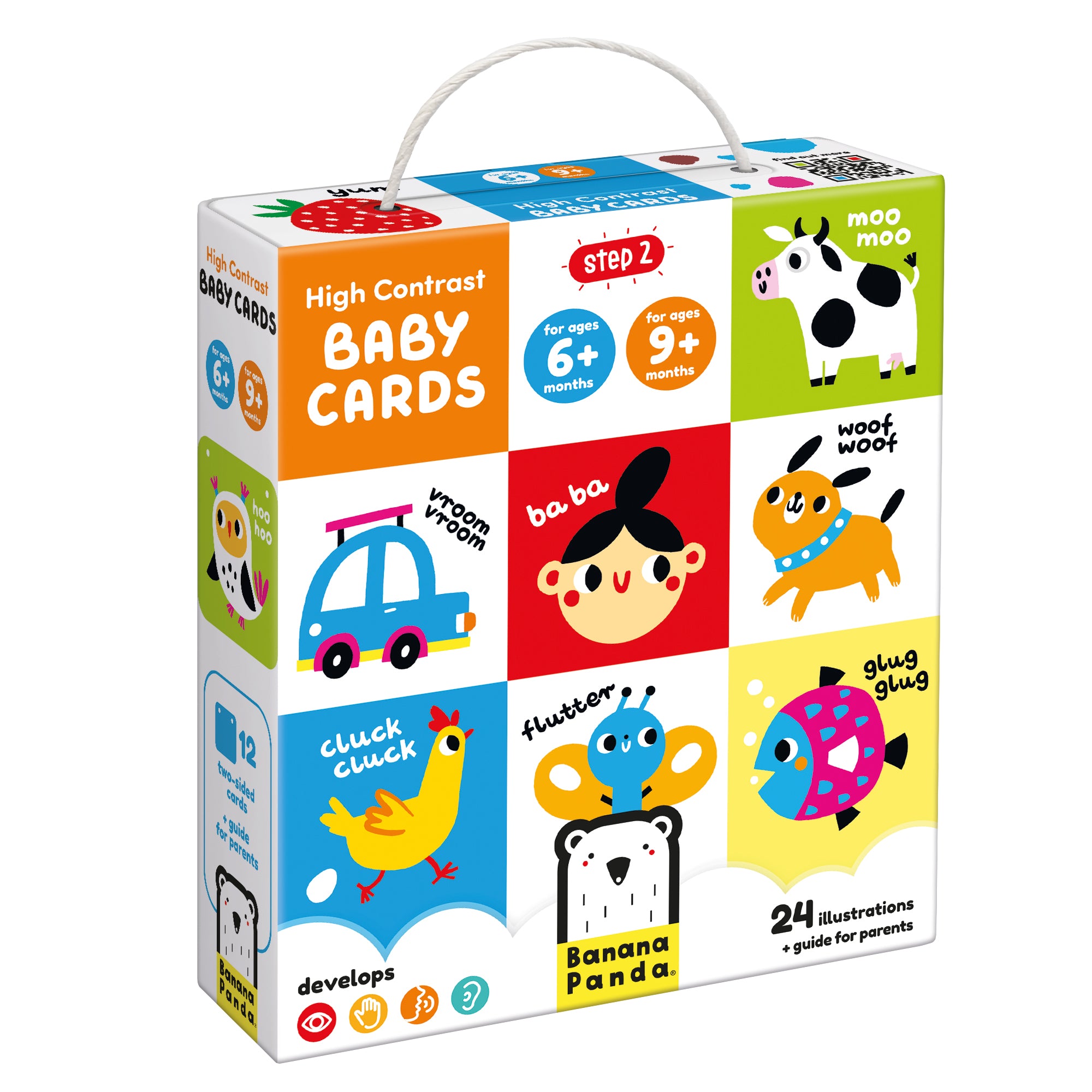 Cartes contrastées pour bébé - 6+ - 9+ mois