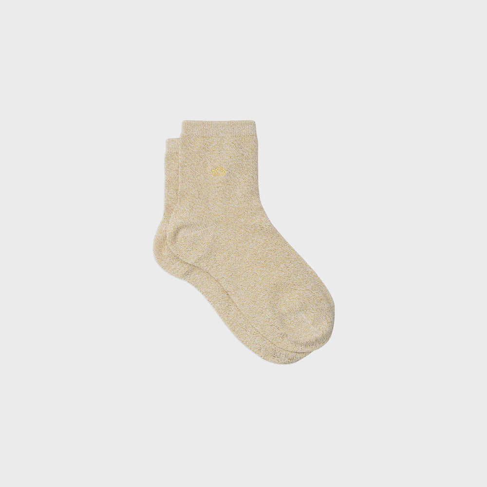 Chaussettes unies pailletées - Ecru