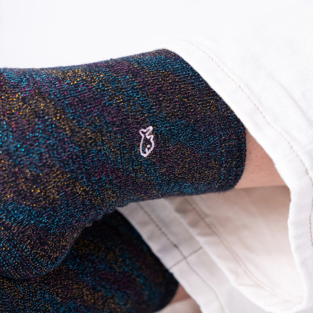 Chaussettes unies pailletées - Noir Multico