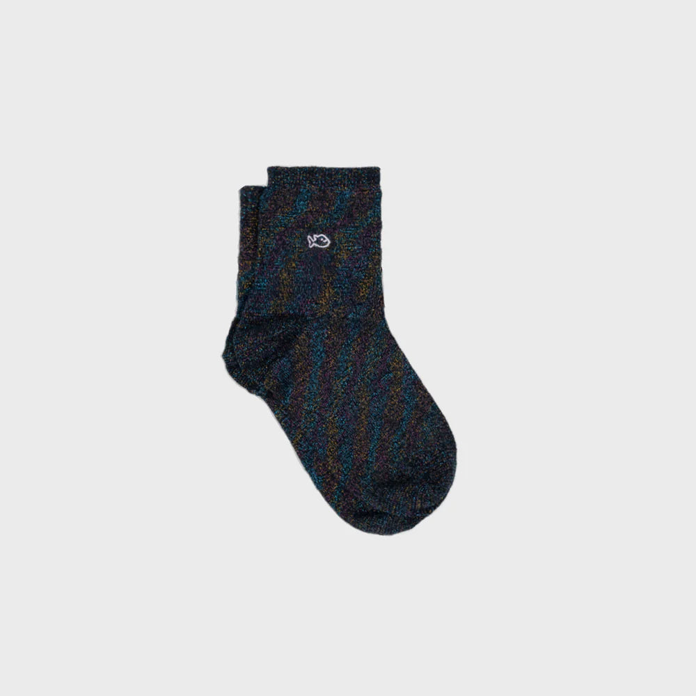 Chaussettes unies pailletées - Noir Multico