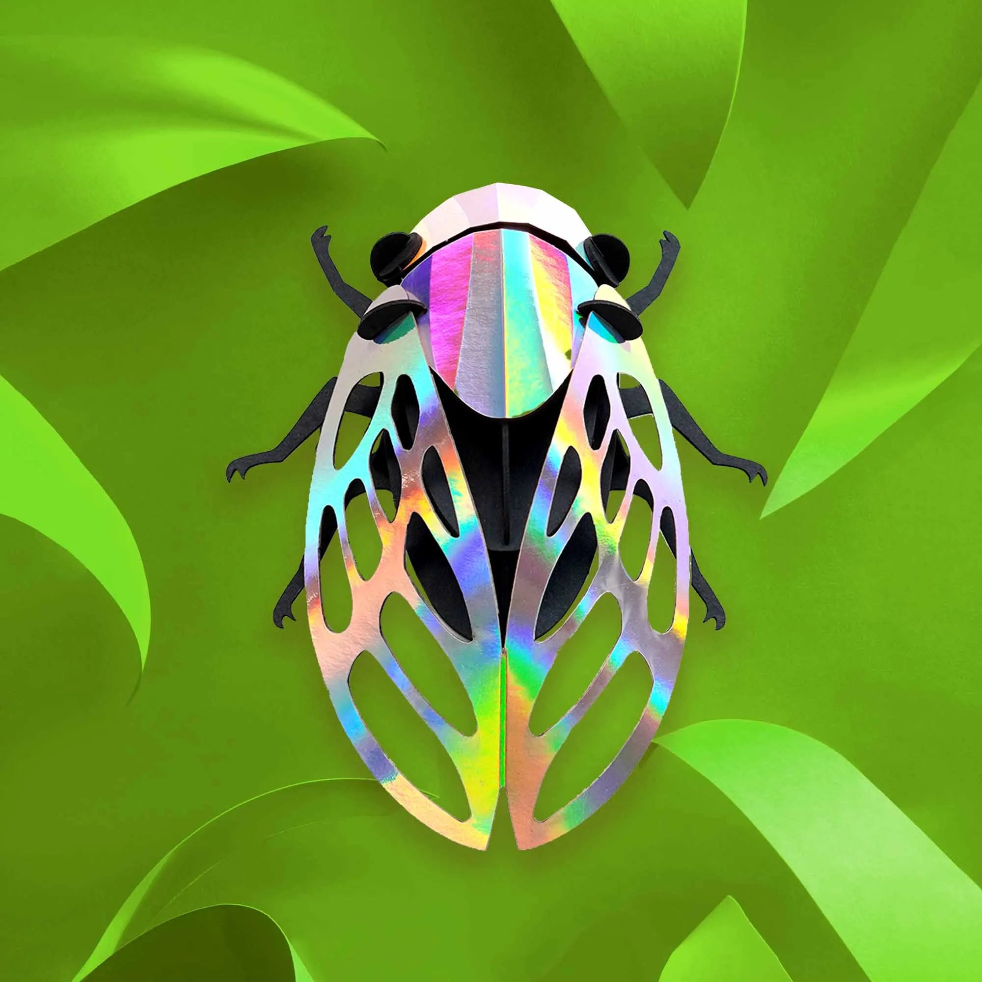 Cigale en papier - Miroir arc-en-ciel