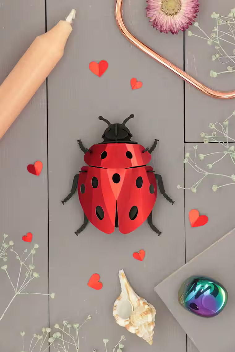 Coccinelle en Papier - Rouge
