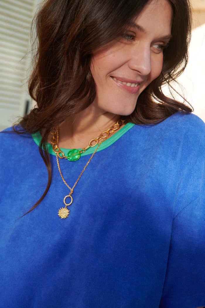 Ensemble Eponge Bleu Klein turquoise