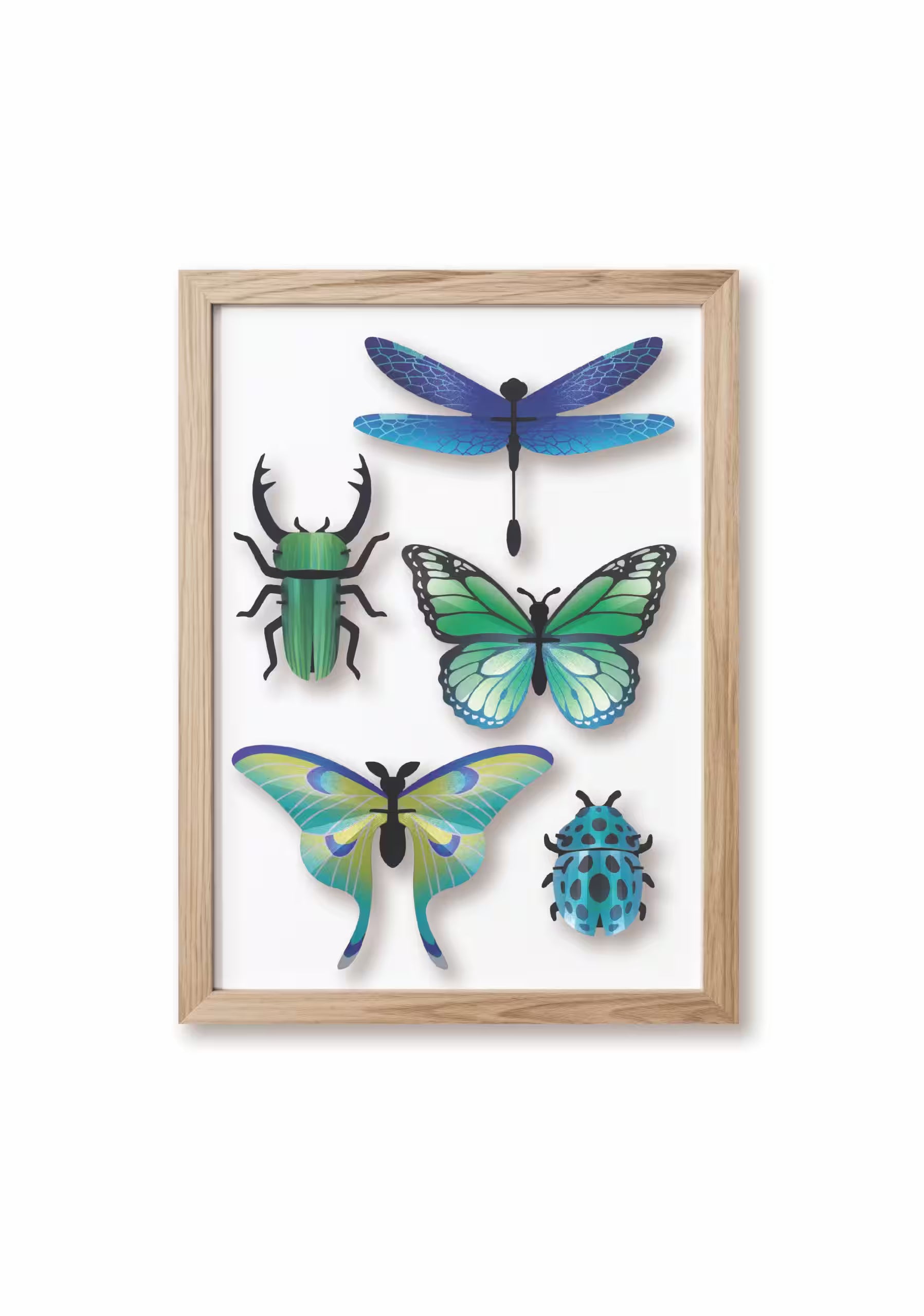Ensemble d’insectes Mixtes en Papier - Vert