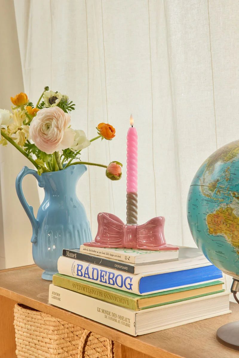 Bougies LED - Sable foncé et rose (set de 2)