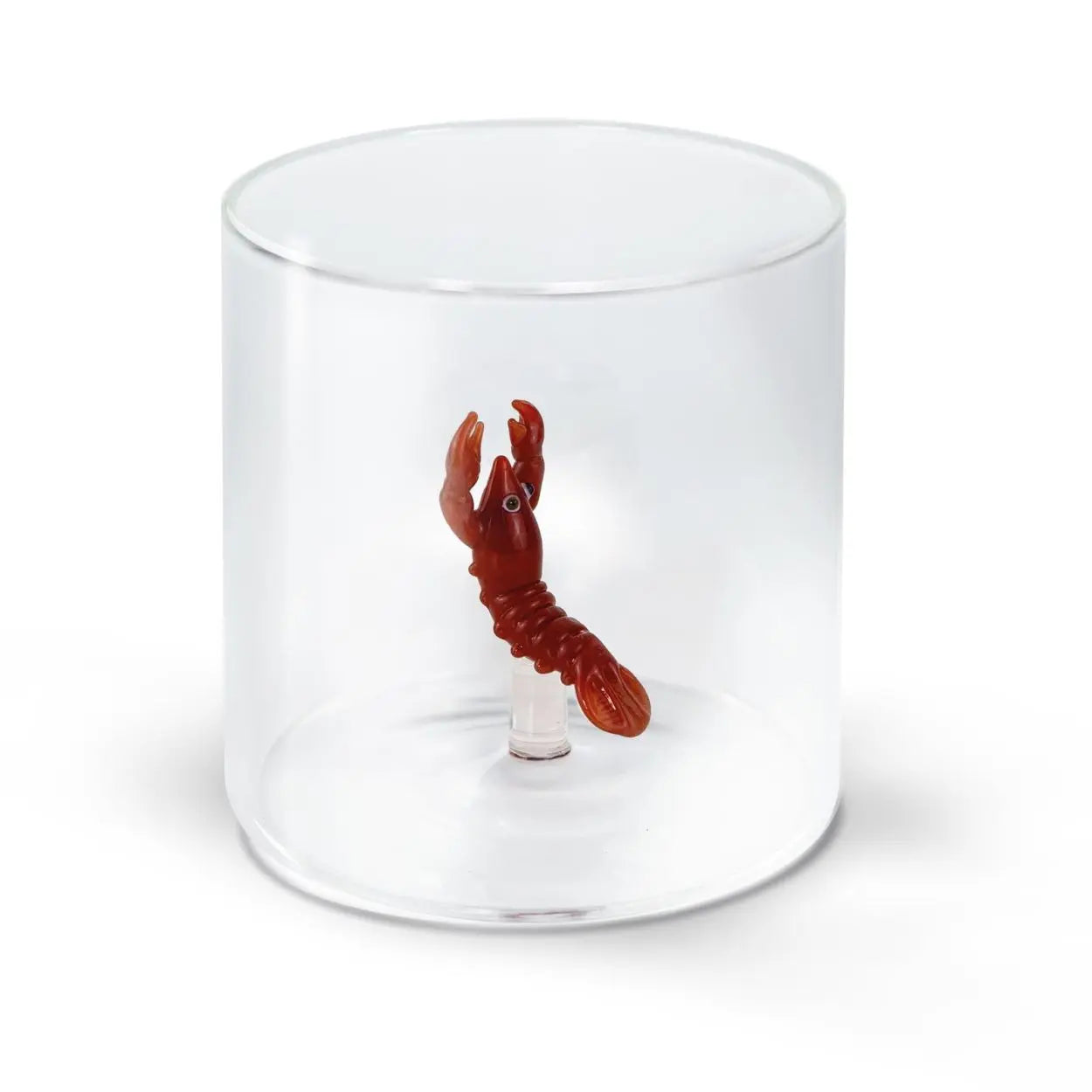 Gobelet en Verre Soufflé avec Décor - Homard