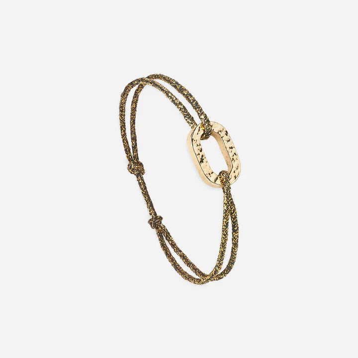 Bracelet Maillon martelé Cadène Noir pailleté