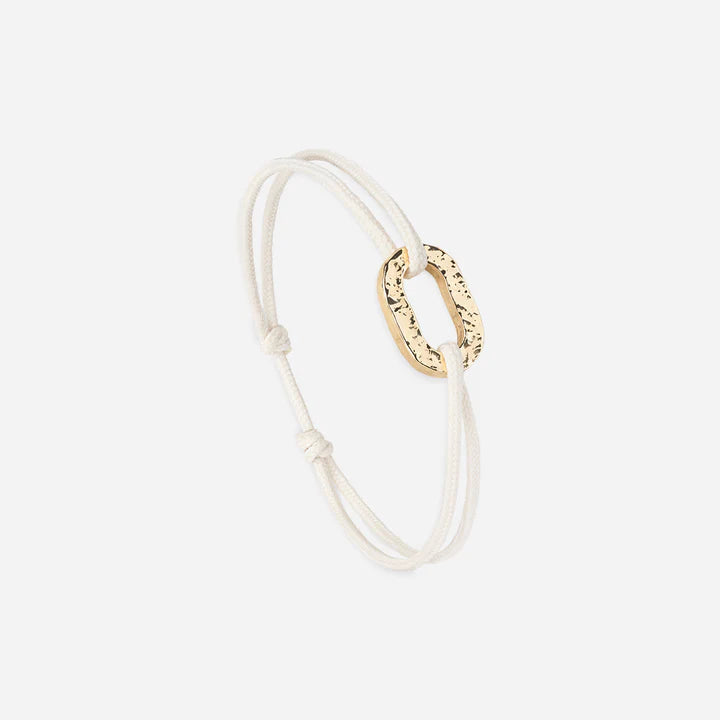 Bracelet Maillon martelé Guibre Nacre blanc