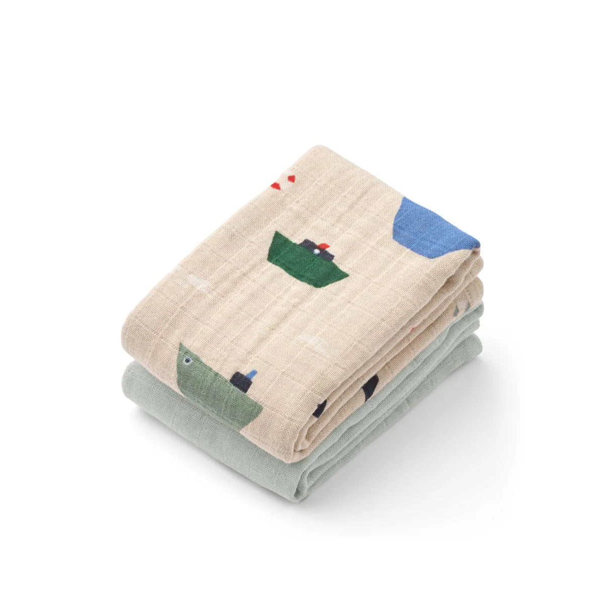 Langes en Mousseline Lewis - Sailing Blue Dove mix (Lot de 2)