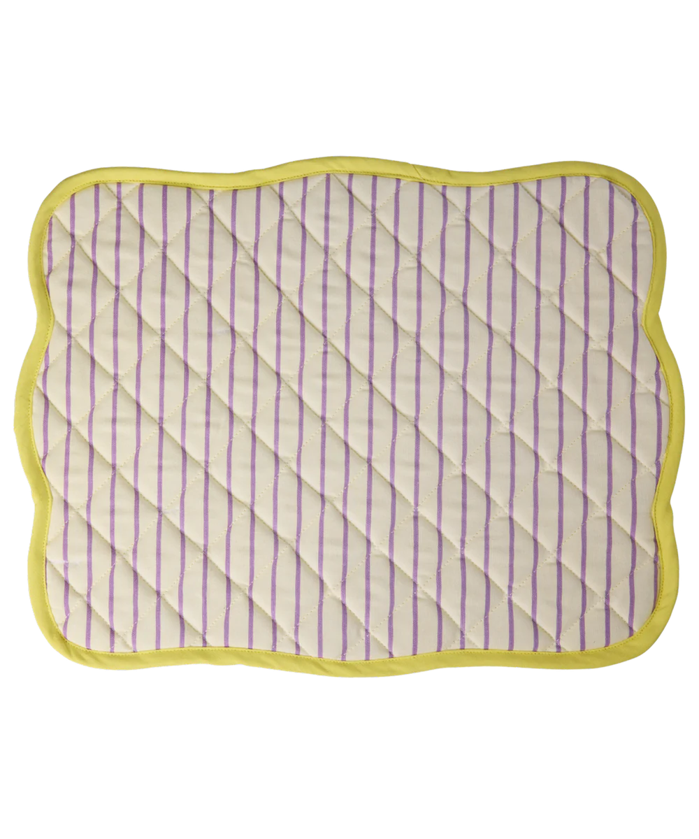 Set de table matelassé ligné - Jaune