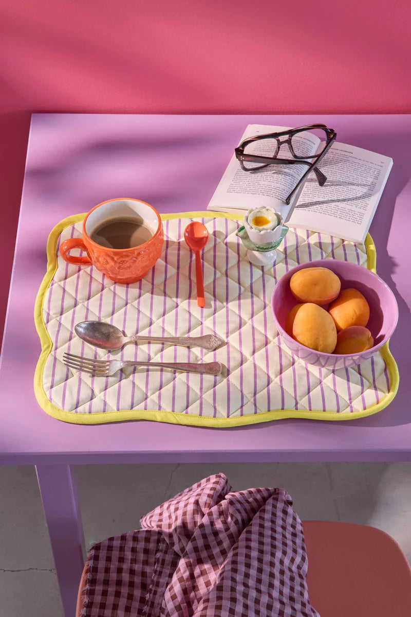 Set de table matelassé ligné - Jaune