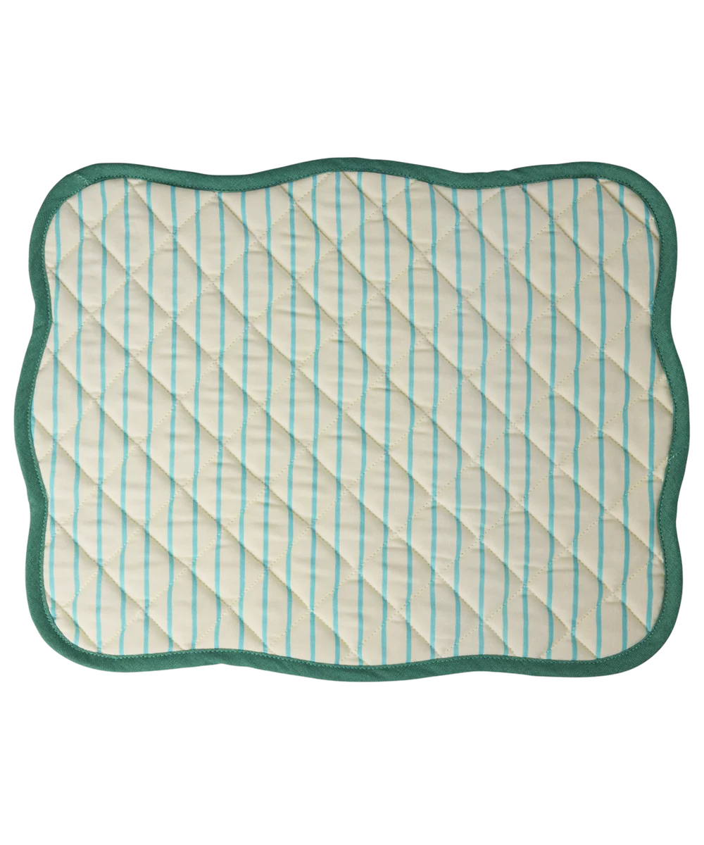 Set de table matelassé ligné - Vert