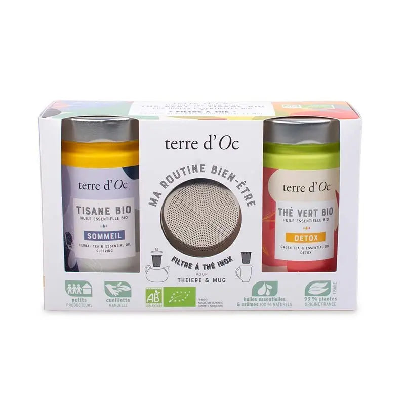 Superfood tea set, herbal tea and filter