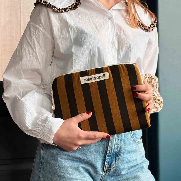 House IPad Anouk rayures cumin/noir