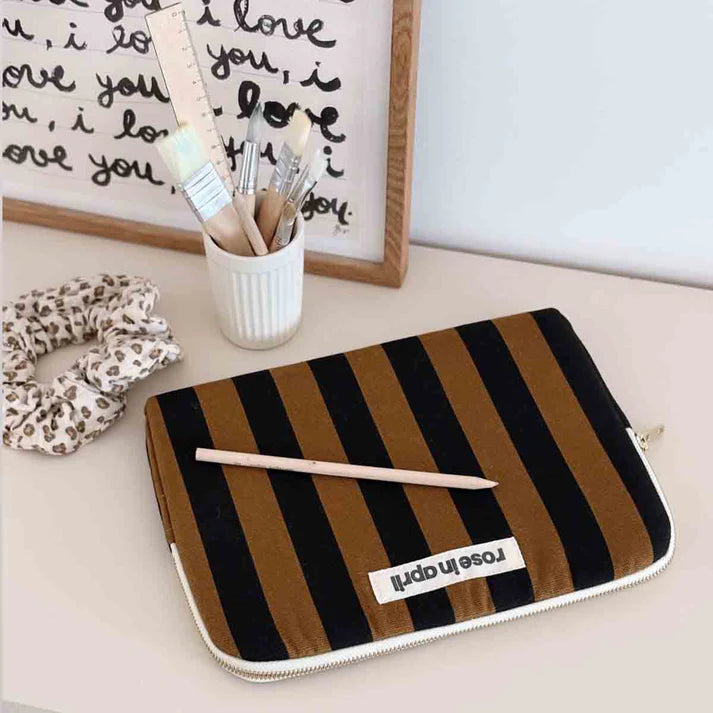 House IPad Anouk rayures cumin/noir