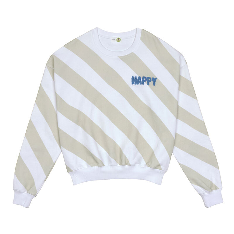Sweat Unisex Happy milky/light khaki