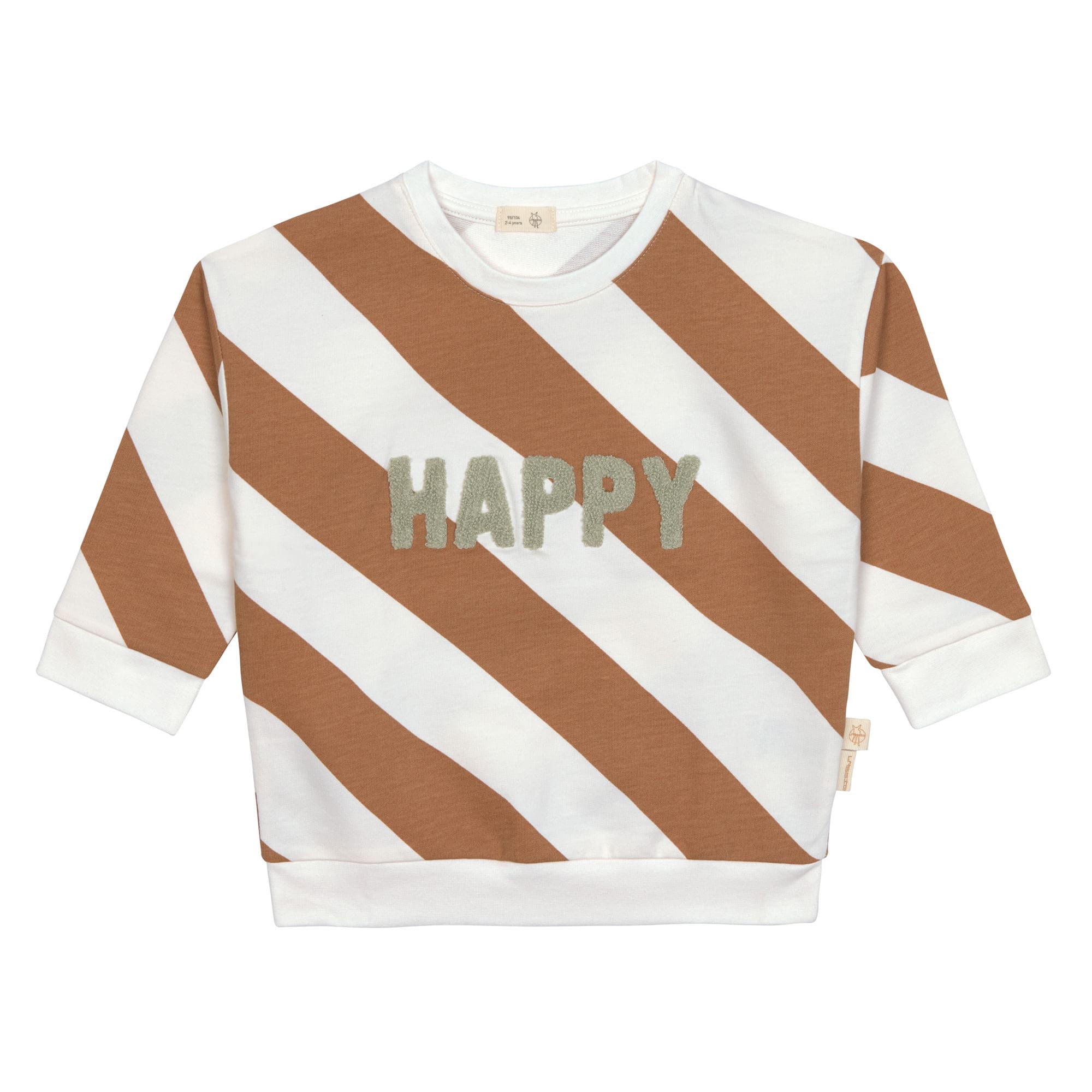 Kids Sweat - Happy blanc cassé/  caramel