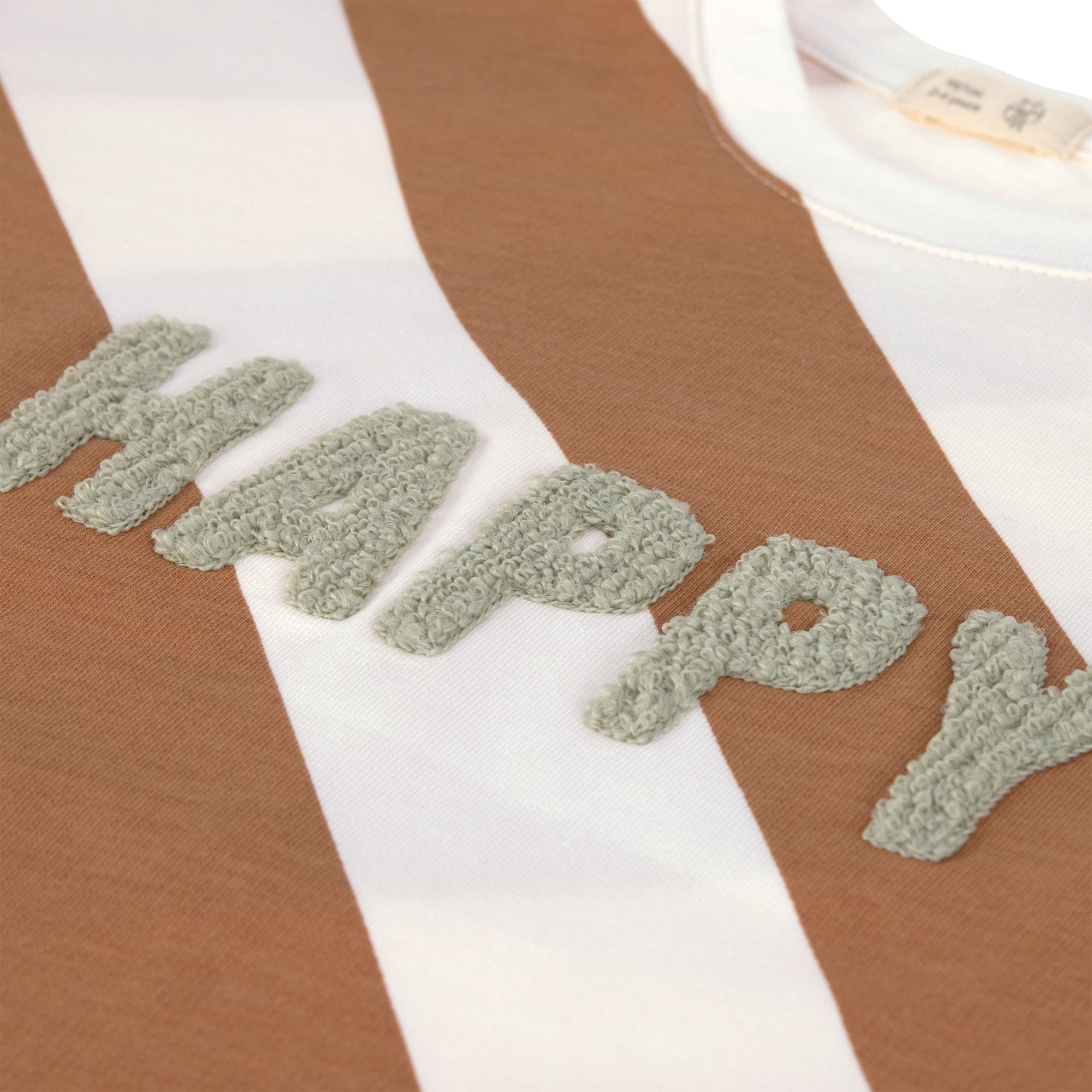 Kids Sweat - Happy blanc cassé/  caramel