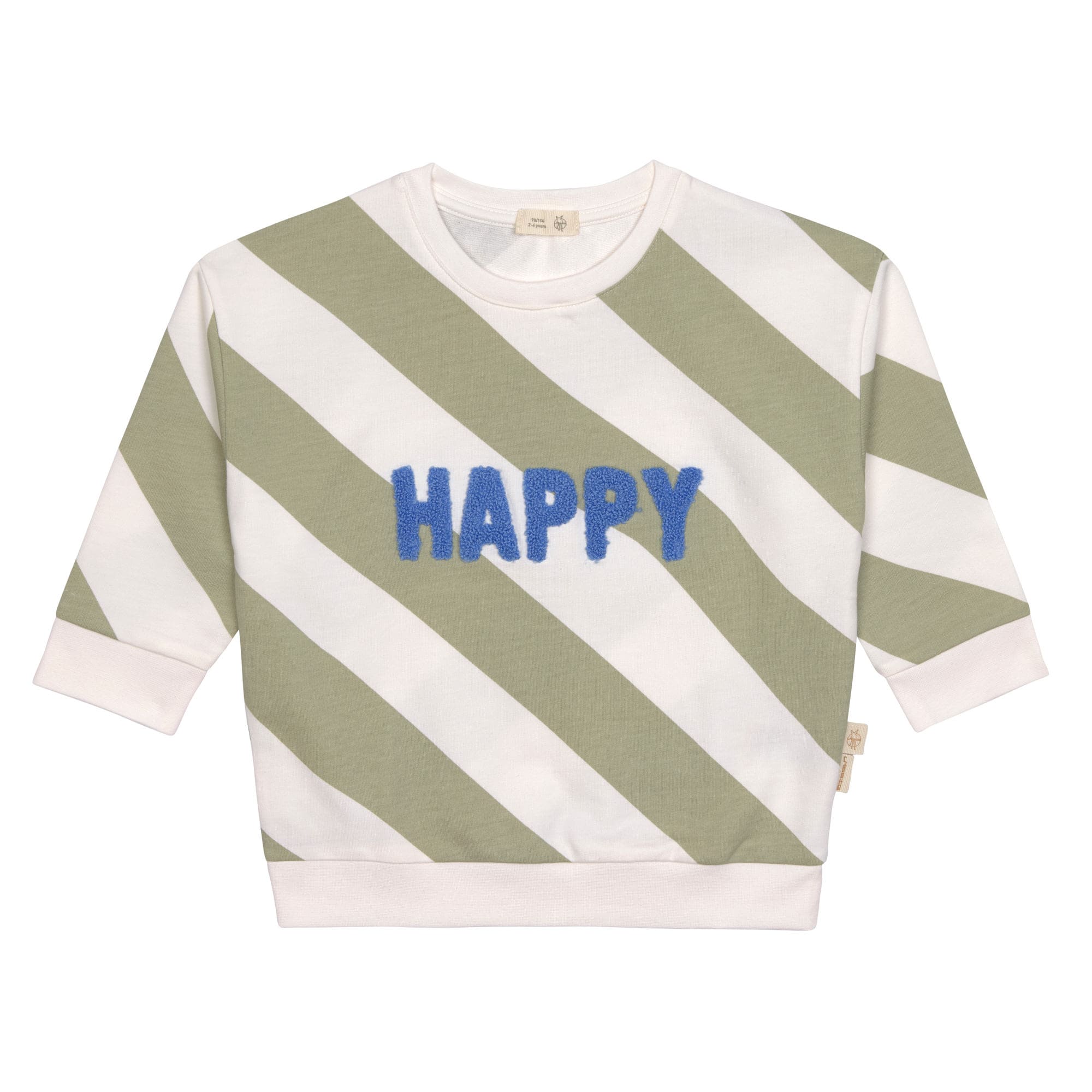 Kids Sweat - Happy blanc cassé/  kaki clair