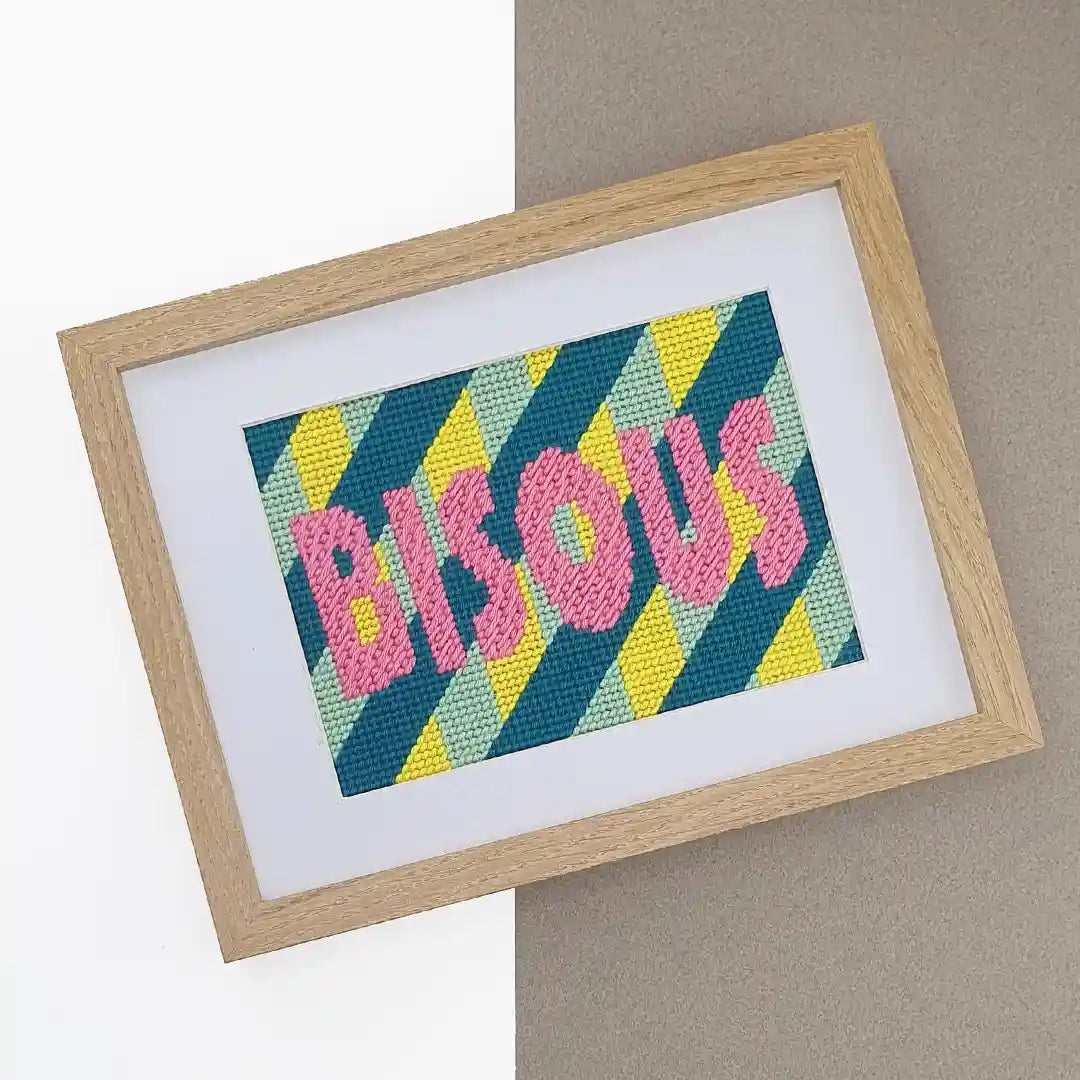 Kit complet Canevas 13x18cm -Bisous