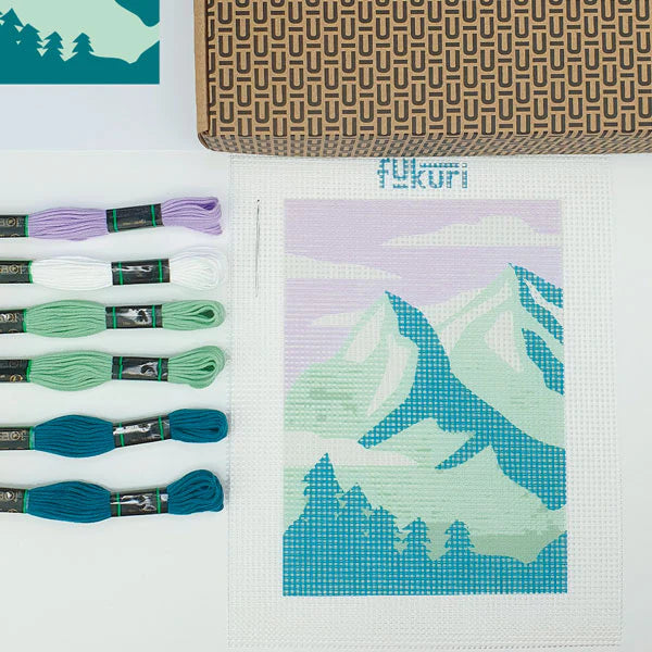 Kit complet Canevas 13x18cm - Montagne