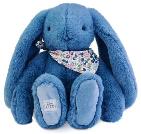 Peluche Lapin Fleurette Bleu