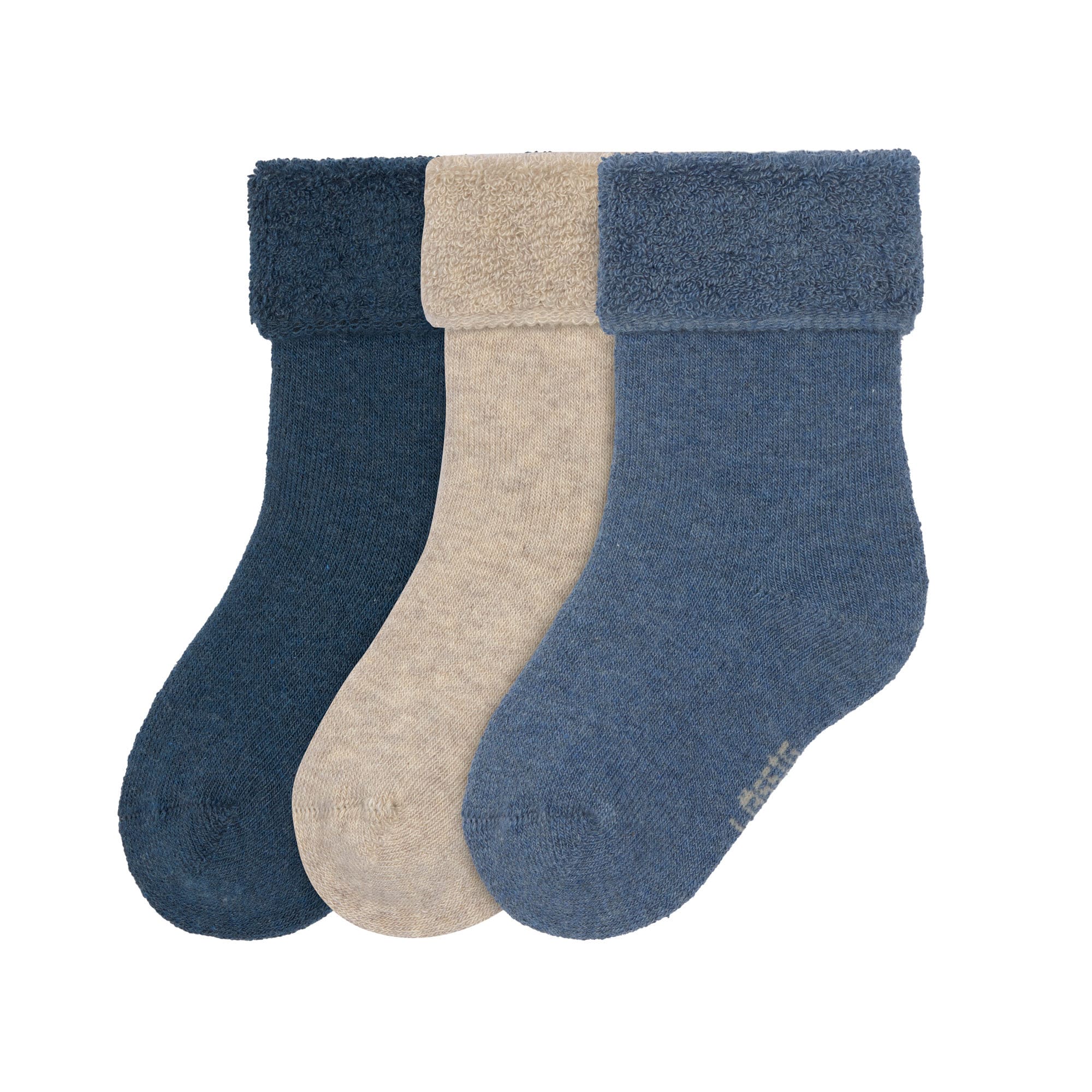 Lot de 3 chaussettes bébé GOTS Bleu