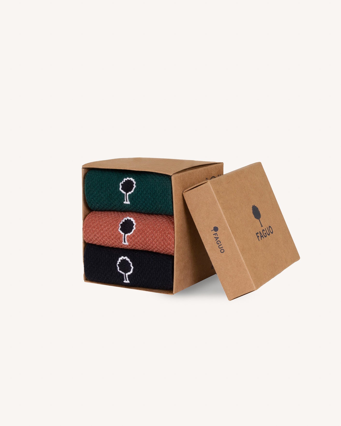 Pack of 3 pairs of Navy &amp; Brick Red leu socks