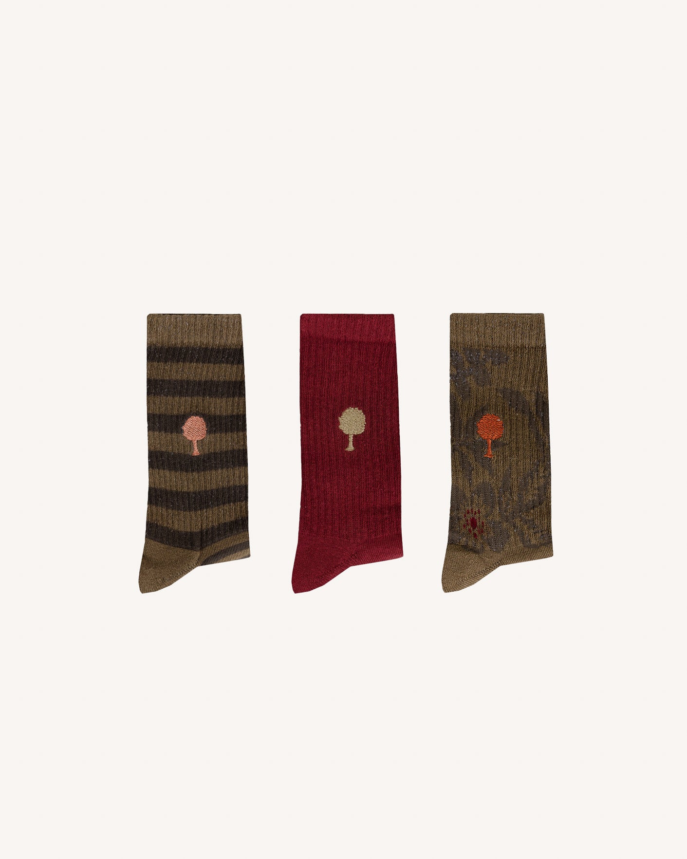 Lot de 3 paires de chaussettes sport Kaki/Olive