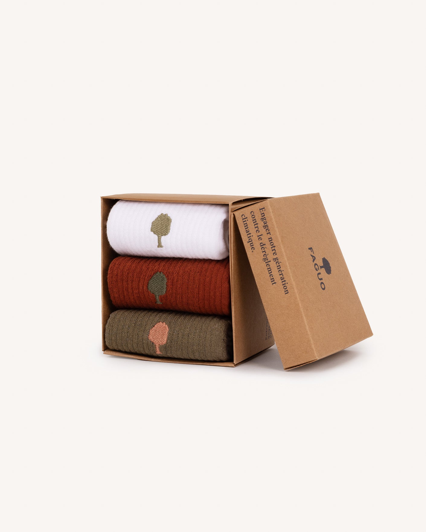 Lot de 3 paires de chaussettes sport Kaki/camel