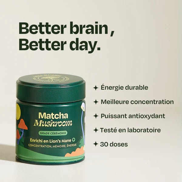 Matcha Focus aux champignons adaptogènes