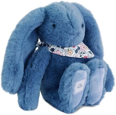 Peluche Lapin Fleurette Bleu