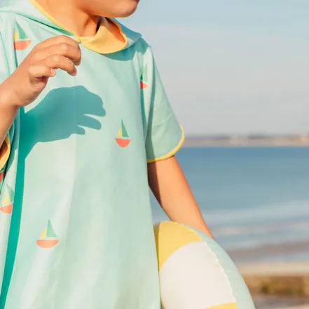 Poncho de plage Bleu banane