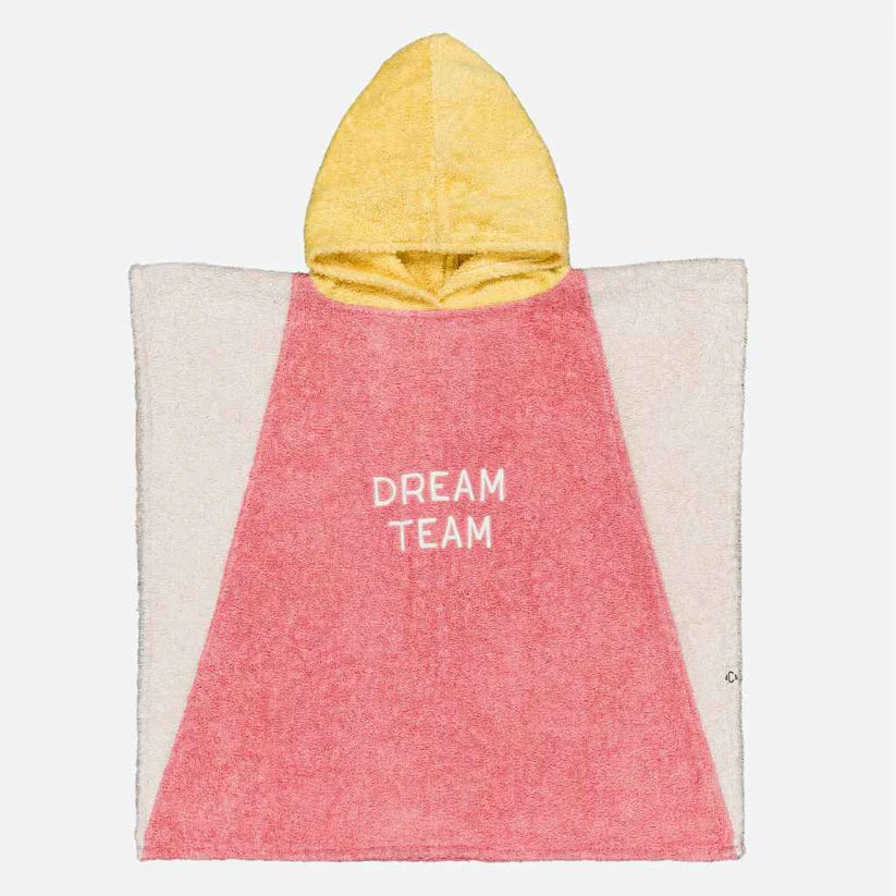 Children's poncho 1-3 years old Yellow pink